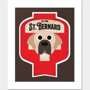 St. Bernard - Distressed Swiss Saint Bernard Beer Label Design Posters and Art